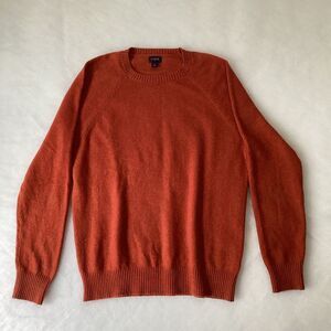 J. Crew Crewneck Sweater in Supersoft Lambswool Blend Terracotta Rust Orange L